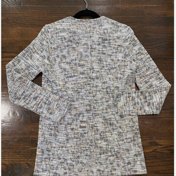 Anthropologie Dolan Abstract Leopard Print Longline Tweed Blazer Light Jacket S - Picture 3 of 3